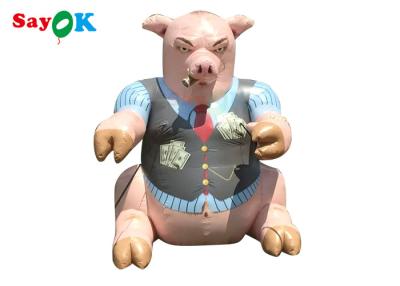 China EN71 Inflatable Cartoon Characters Pig Model Advertising Outdoor Decor Blow Up Cartoon Characters for sale