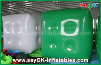 China Advertising White Green Inflatable Balloon / Cube Helium Balloon With Logo Print for sale