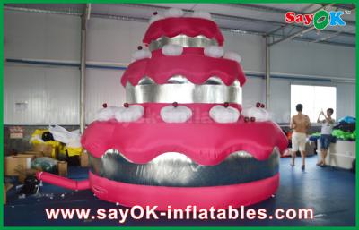 China Red Promotional Custom Inflatable Products Giant Cake Party / Birthday Decoration for sale