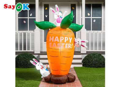 China Garden Easter Inflatable Holiday Decorations Party Carrots And Cute Rabbit for sale