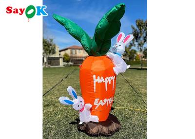 China Home Inflatable Easter Yard Decorations With Carrots And Lovely Rabbits for sale