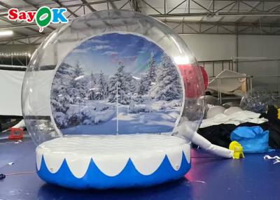 China 0.6mm PVC Inflatable Yard Decorations Christmas Background Wall Human Snow Globe Photo Booth for sale