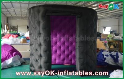 China Photo Booth Decorations Fashionable Black Oval Inflatable Photo Booth Tent Rounded Igloo With 2 Doors for sale