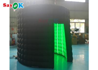 China Warehouse Black Inflatable Oval Photo Booth Inflable Led Tent With Air Blower Attractive for sale