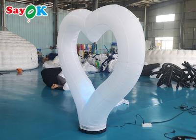 China Giant Inflatable Balloon Wedding Decoration Love Heart Model With Light for sale