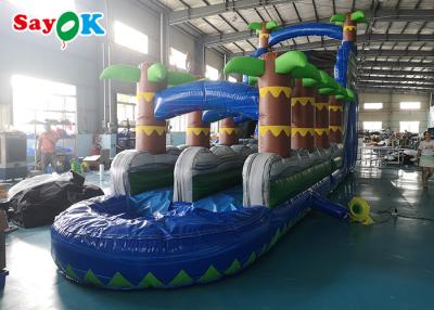 China Giant Bouncy Slide OEM Funny Blow Up Palm Tree Water Slide Inflatable Jumpers Inflatable Bounce House With Slide for sale