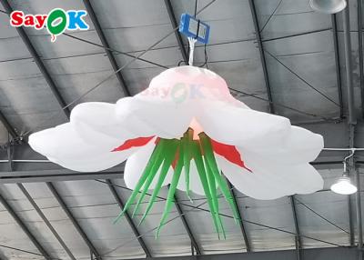 China Customized Giant Inflatable Flower Hanging Wedding Inflables LED Flower Decoration for sale