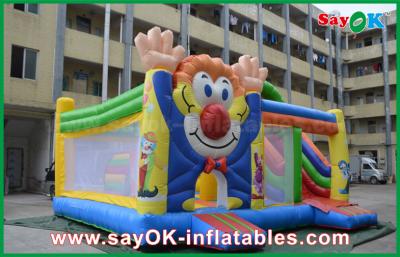 China 0.55mm PVC Clown Inflatable Bounce Jumping Kinds Happy Bouncer Castle For Children for sale