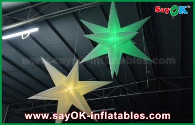 China 1.5m DIA Hang Up Celling Inflatable Star Balloon With LED Light Color Change for sale