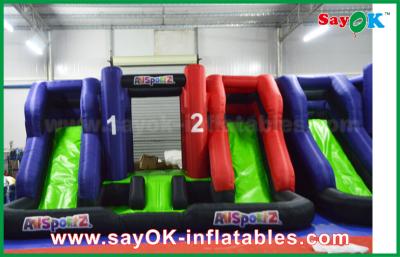 China Blue And Red Inflatable Large Bouncer Slider Castle Kids Palying Toys For Children for sale