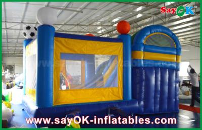 China Small 4x3m Inflatable PVC Bounce Castle Slider With Football Decoratiionn for sale