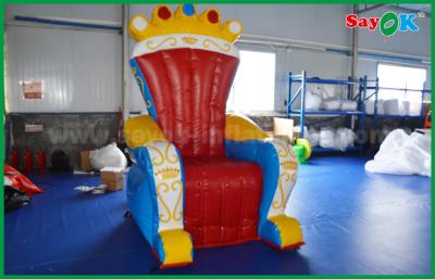 China Blue And Red PVC Custom Advertising Inflatables Throne / Sofa For Prop for sale