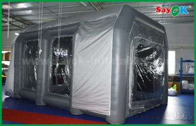 China Inflatable Garage Tent Grey Large Inflatable Tent Drive - In Workstation Inflatable Spray Paint Booth With Filter for sale