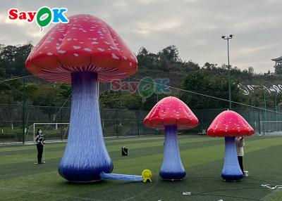 China Giant Inflatable Mushroom Model Plant For Wonderland Blow Up Mushroom With Flower for sale
