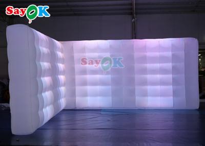 China Oxord Cloth Inflatable Photo Booth Backdrop Led Wall Lighting Colorful Inflatable Led Photo Booth Wall for sale