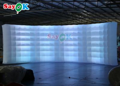 China Curve Wall Multi Color Inflatable Backdrop Wall With LED Strips Photo Booth Wall for sale
