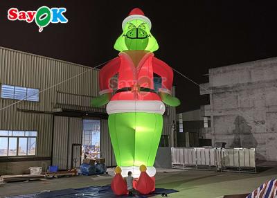 China Custom Inflatable Cartoon Characters Inflable Grinch Balloon Santa Christmas For Decoration for sale