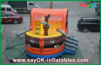 China 0.55 PVC Pirate Boat Bounce Inflatable Jumping Castle For Kids SGS Certification for sale
