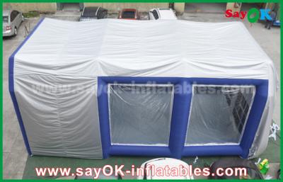 China 0.5mm PVC Custom Inflatable Products White Blue Inflatable Spray Booth House Tent for sale