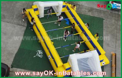 China inflatable party games for adults Yellow Inflatable Sports Games Inflatable Football Field / Soccer Pitch With Goal for sale