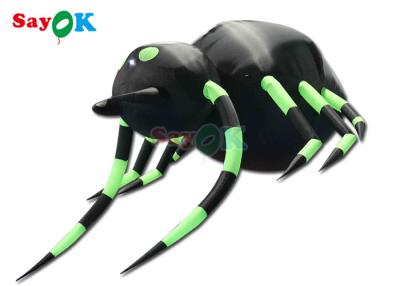 China Hanging Horrific Inflatable Spider Halloween Decoration Black And Green for sale