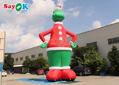 China 32.8FT Gemmy Christmas Airblown Inflatable Grinch With Santa Hat for sale