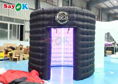 China Custom Black Inflatable Dome Tent Birthday Party Inflatable Led 360 Photo Booth Enclosure for sale