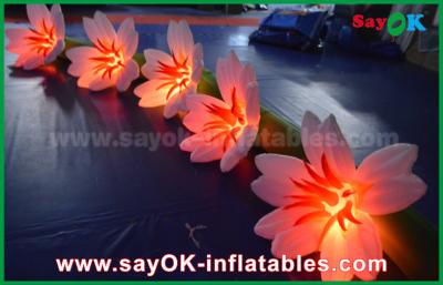China White Lily Flower Chain Outdoor Inflatable Decorations Oxford Cloth For Wedding for sale