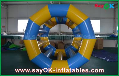 China Inflatable Water Tunnel Yellow / Blue Funny Rolling Inflatable Water Toys Inflatable Pool Toys For Water Park for sale