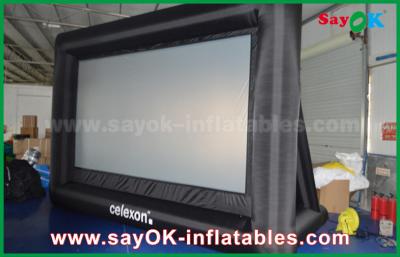 China Backyard Movie Screens PVC Custom White / Black Inflatable Projection Screen WIth Frame SGS Approval for sale