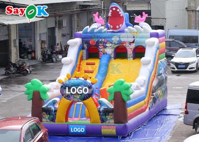 China Commercial Inflatable Slide Cartoon Pvc Inflatable Bouncer Slide Children Bounce Castle Fun Slide Obstacle Course for sale