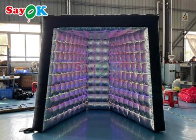 China Oxford Portable Inflatable Photo Booth Studio Tent Backdrop Black LED Inflatable Cube V Shaped Enclosure for sale