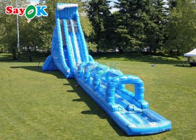 China 100ft Long Inflatable Water Slide Park Large Commercial Inflatable Water Slide With Pool for sale