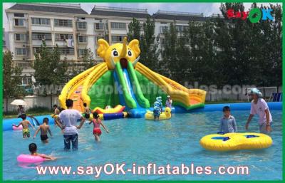 China Inflatable Water Slides For Kids Giant Inflatable Bull / Elephant Cartoon Bouncer Water Slids For Adults And Kids for sale