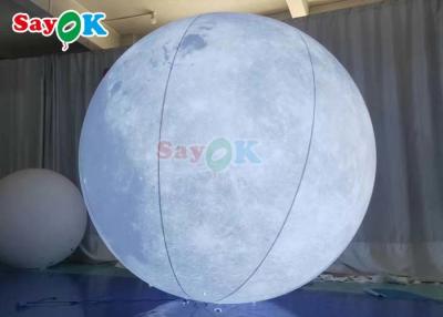 China 6.6ft Led Light Inflatable Moon Balloon Large Inflatable Planet Stage Decoration For Events for sale
