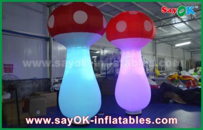 China 2.5mh white 190T Nylon cloth Inflatable LED light Mushroom for Decoration for sale