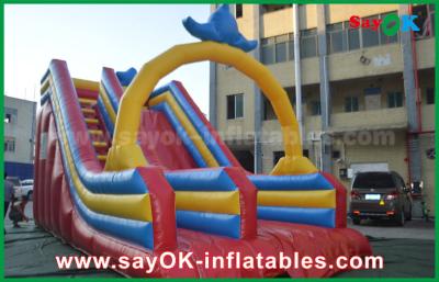 China Bouncy Castle With Slide Customized 0.55 PVC Tarpaulin Inflatable Bouncer Slide For Water Fun / Water Park for sale