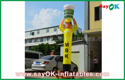 China Inflatable Wacky Waving Tube Man Yellow Inflatable Air Dancer Cooker For Advertising , Inflatable Sky Dancer for sale