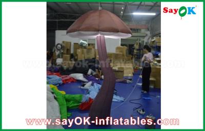 China Vivid Brown Inflatable Mushroom with LED light Inside for Show Decoration for sale