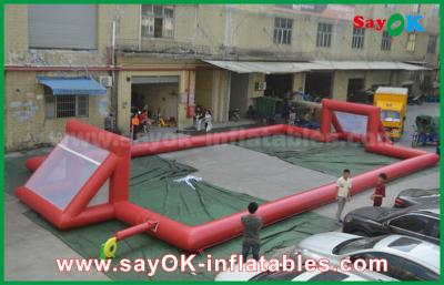 China Inflatable Football Game Giant 0.5mm PVC Tarpaulin Inflatable Football Field , Portable Inflatable Soccer Field for sale