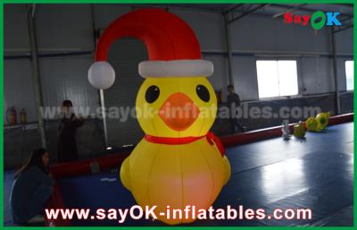 China Inflatable Character Balloons RGB Led Lighting Yellow Duck Inflatable Model With Blower For Event ROHS for sale
