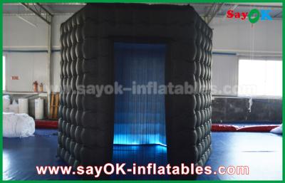 China Inflatable Party Decorations 1 Door Diamond Oxford Cloth Inflatable Led Cube Photo Booth For Trade Show for sale