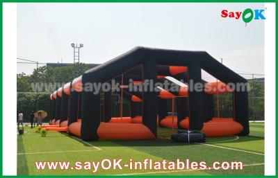 China Inflatable House Tent 20m Orange And Black Oxford Cloth Inflatable Air Tent House For Outdoor Event for sale