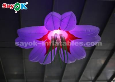 China Colorful 1.5m Inflatable Lighting Decoration / Blow Up Hanging LED Flower for sale