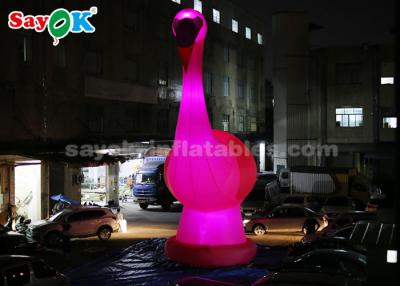 China Inflatable Animal Balloons Pink Inflatable Cartoon Characters , 10m High Giant Inflatable Flamingo for sale