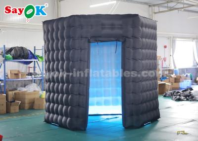 China Inflatable Party Tent Hexagon Black Blow Up Photo Booth For Party / Inflatable LED Booth for sale