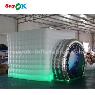 China Inflatable Party Tent White And Silver Camera Shaped Inflatable Photo Booth For Trade Show for sale
