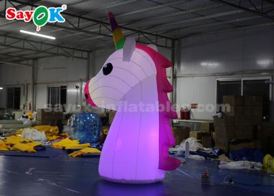 China Advertising Inflatable Rainbow Unicorn Inflatable Cartoon Characters 210DD Oxford Cloth Durable for sale