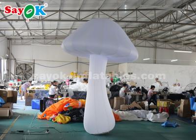 China Nylon Cloth 3 Meter White Inflatable Mushroom For Stage Decoration for sale