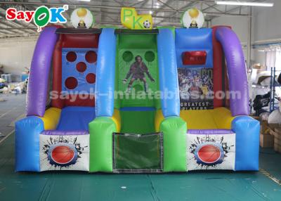 China Inflatable Lawn Games Garden Inflatable Sports Games Shooting Basketball Hoop And Football Gate With Air Blower for sale